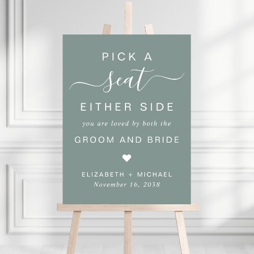 Pick A Seat Either Side Wedding Seating Foam Board