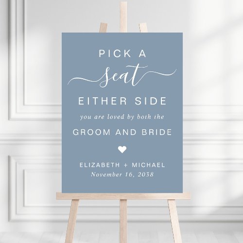 Pick A Seat Either Side Wedding Seating Foam Board