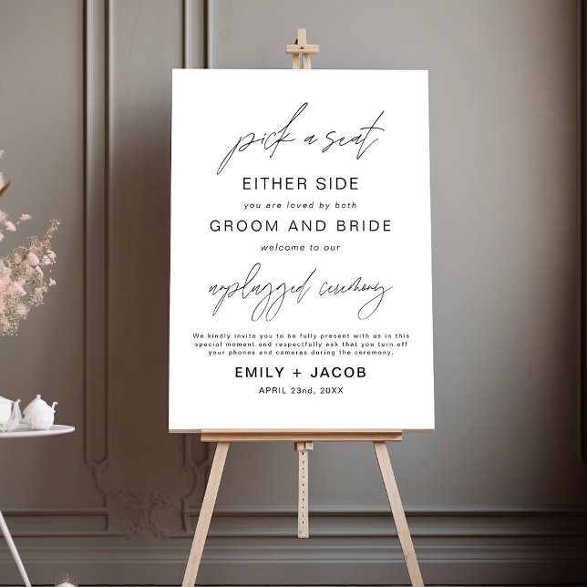 Pick A Seat Either Side Wedding Seating Foam Board (Creator Uploaded)