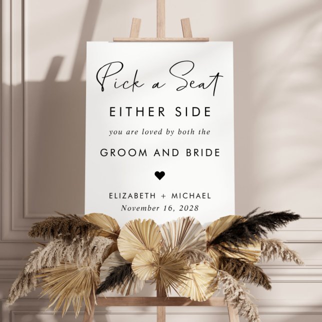 Pick A Seat Either Side Wedding Seating Foam Board (Creator Uploaded)