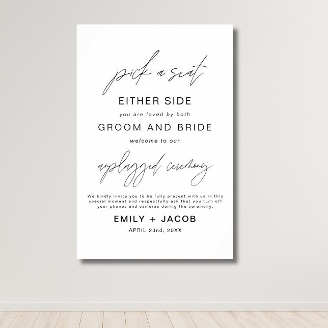 Pick A Seat Either Side Wedding Seating Poster (Creator Uploaded)