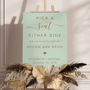 Pick A Seat Either Side Wedding Unassigned Seating Foam Board