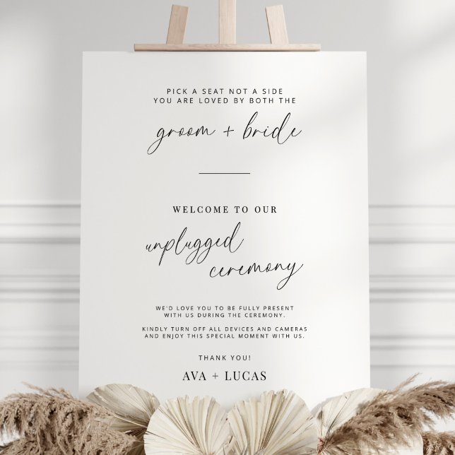 Pick A Seat Not A Side Unplugged Ceremony Sign (Creator Uploaded)