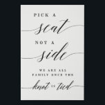 Pick a Seat Not A Side Wedding Canvas Sign<br><div class="desc">Stylish and modern Wedding Sign,  designed by Berry Berry Sweet. Printable digital file available at our Etsy shop: berryberrysweet.etsy.com.</div>