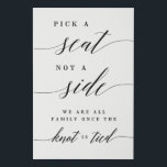 Pick a Seat Not A Side Wedding Canvas Sign<br><div class="desc">Stylish and modern Wedding Sign,  designed by Berry Berry Sweet. Printable digital file available at our Etsy shop: berryberrysweet.etsy.com.</div>