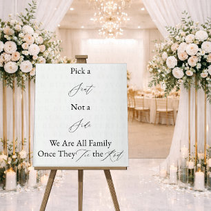 Pick a Seat, Not a Side wedding ceremony sign