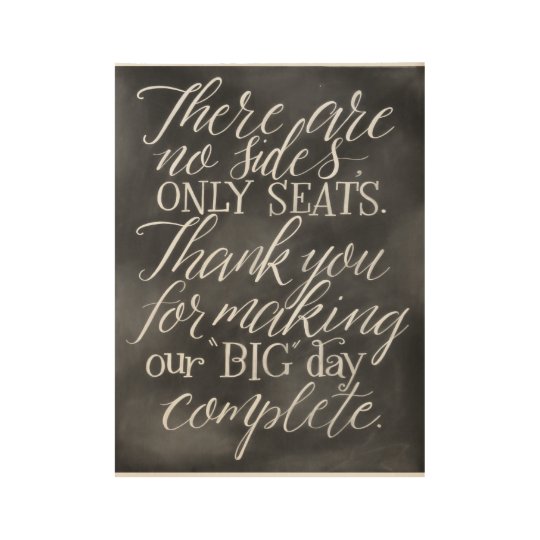 Pick A Seat Not Side Wedding Sign Zazzle Pick A Seat Not Side Wedding Sign