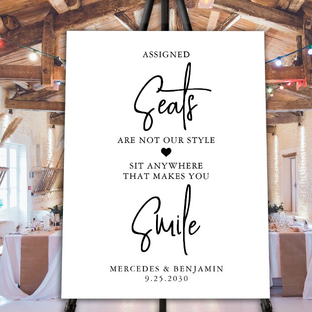 Pick A Seat Open Seating Personalized Wedding  Foam Board (Creator Uploaded)