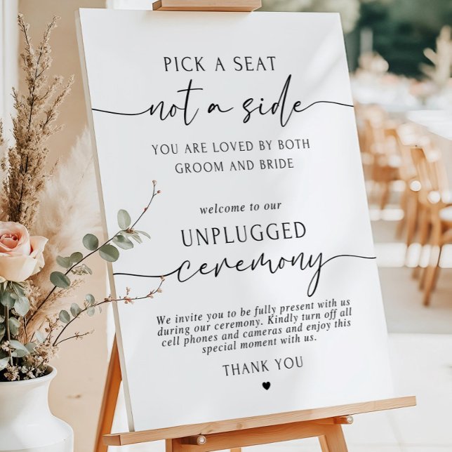 Pick a Seat Sign Wedding Open Seating Sign Modern  (Creator Uploaded)