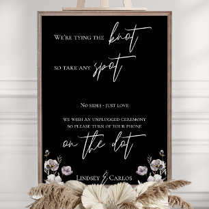Pick a seat, unplugged black wedding downloadable poster