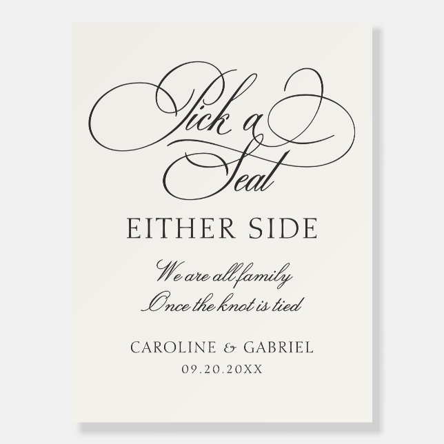 Pick A Seat Wedding  Foam Board (Front)