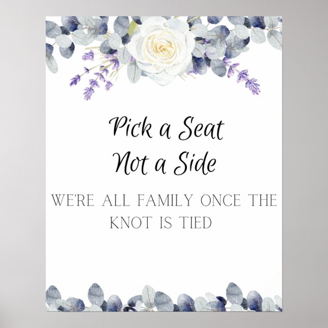 Pick a Seat Wedding Sign (Front)