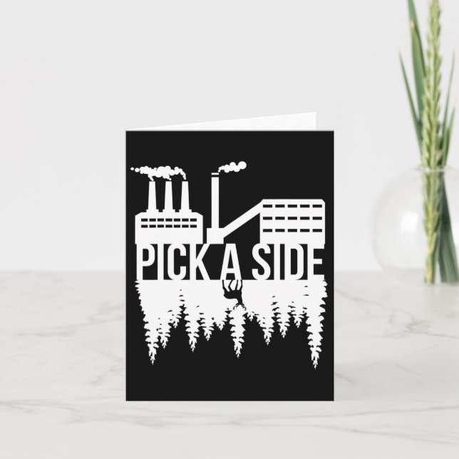 Pick A Side Pollution Nature Trees Climate Change  Card (Front)