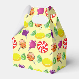 Pick and Mix Candy Yellow Pattern Favor Boxes