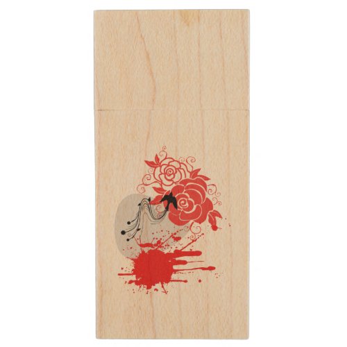 Pick and rose wood flash drive