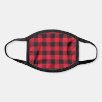 Pick Any 2 Color Pattern | Black Red Buffalo Plaid Face Mask