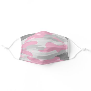 Pick Any 5 Pattern Colors | Gray Pink Camo Adult Cloth Face Mask