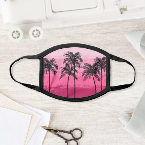 Pick Any Color Cute Ombre Pink Black Palm Tree Face Mask