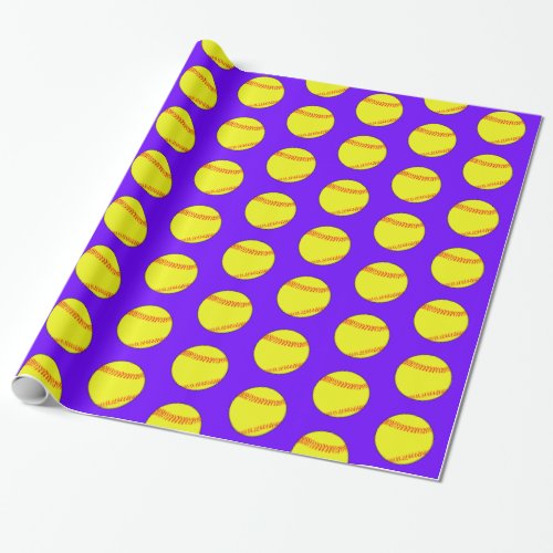 Pick Any Color Fastpitch Softball Player Party Wrapping Paper