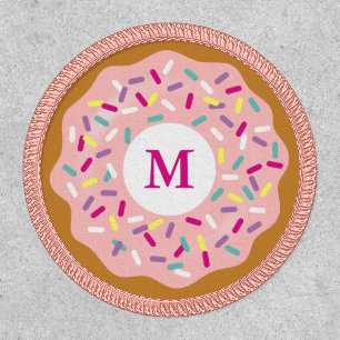 Pick Any Color Monogram Pink Donut Patch