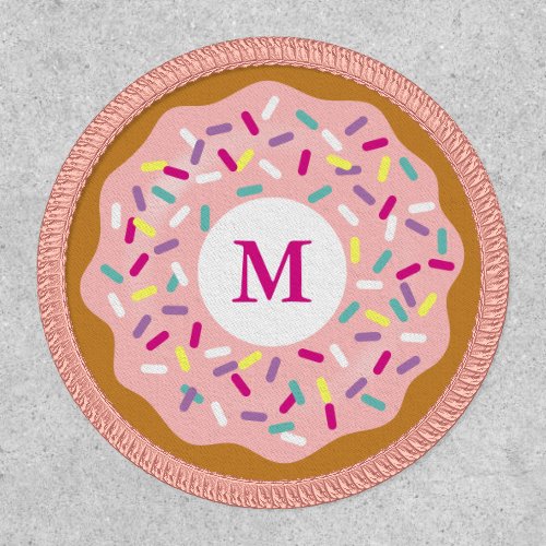 Pick Any Color Monogram Pink Donut Patch