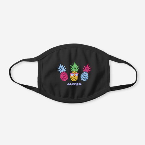 Pick Any Color Pineapple Cool Black Cotton Face Mask