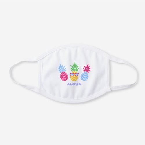 Pick Any Color Pineapple Cute White Cotton Face Mask