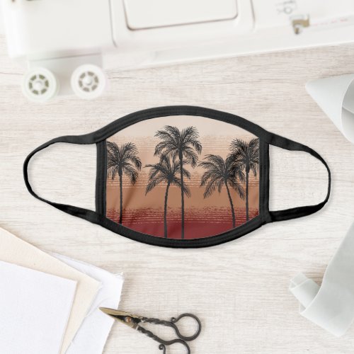 Pick Any Color Rustic Tan Burgundy Black Palm Tree Face Mask
