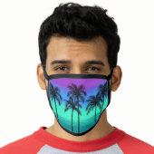 Pick Any Color Tropical Pattern Teal Blue Purple Face Mask (Worn Him)