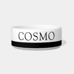 Pick Any Colors Custom Pet Name Cat Dog Food<br><div class="desc">Add your cat,  dog,  or pet's name to this classic simple,  minimal,  and modern food bowl with a bold black stripe at the bottom. Any color or font can be changed by clicking "customize further" to design your own pet bowl. Coordinating items in the Paper Grape Designer Shop.</div>
