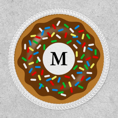 Pick Any Colors  Monogram Chocolate Donut Patch