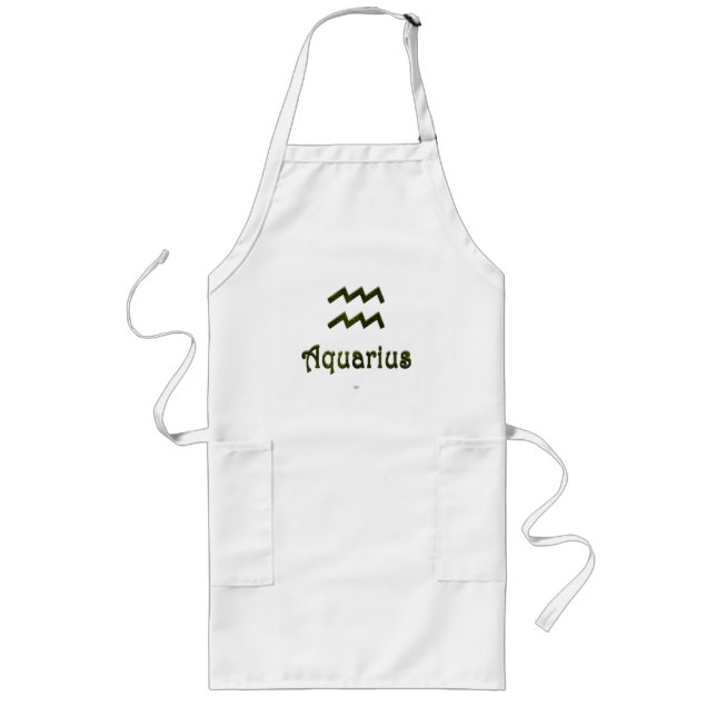 Pick Color Aquarius Zodiac Astrological Sign Long Apron (Front)