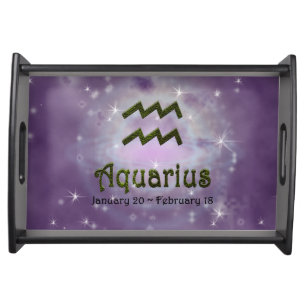 Pick Color Aquarius Zodiac Astrological Sign Serving Tray