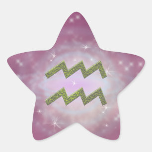 Pick Color Aquarius Zodiac Astrological Sign Star Sticker