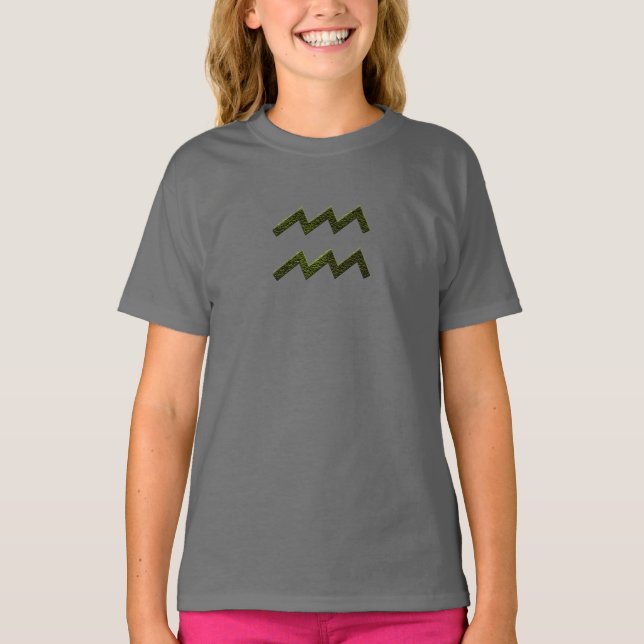 Pick Color Aquarius Zodiac Astrological Sign T-Shirt (Front)