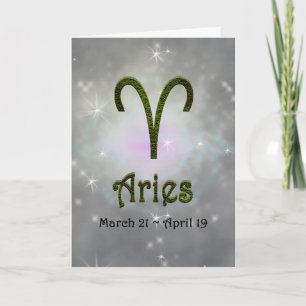 Pick Color Aries Zodiac Astrological Sign Card
