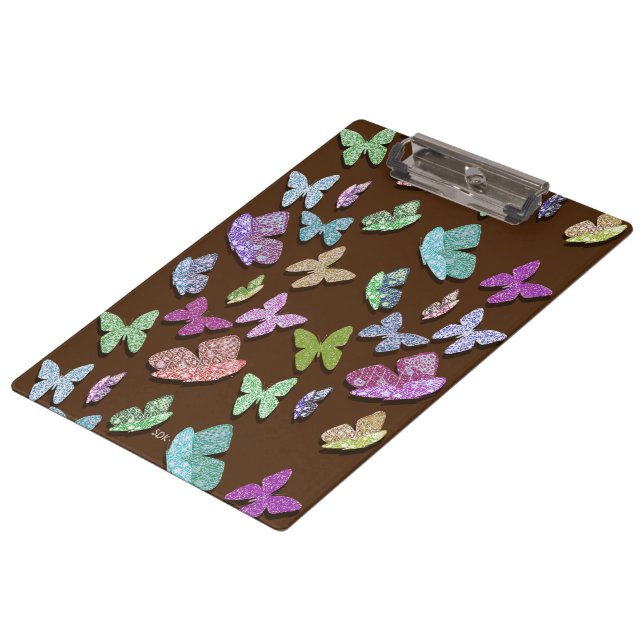 Pick Color Butterflies Surreal & Fluttering Clipboard (Angled)