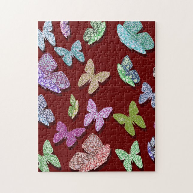 Pick Color Butterflies Surreal & Fluttering Jigsaw Puzzle (Vertical)