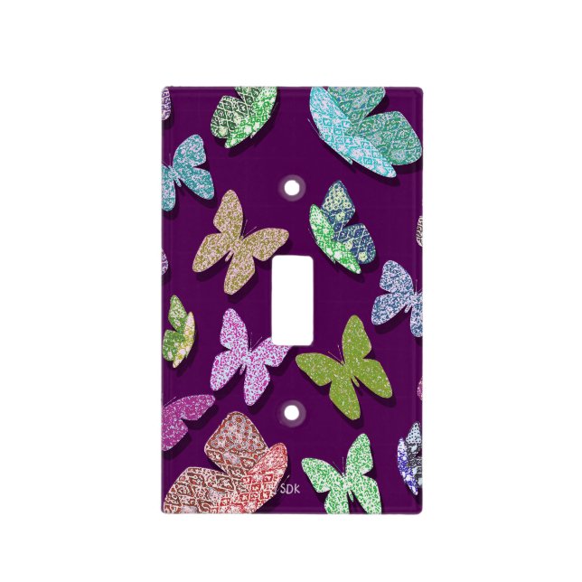 Pick Color Butterflies Surreal & Fluttering Light Switch Cover (Front)