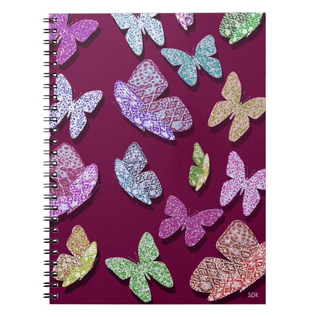 Pick Color Butterflies Surreal & Fluttering Notebook (Front)