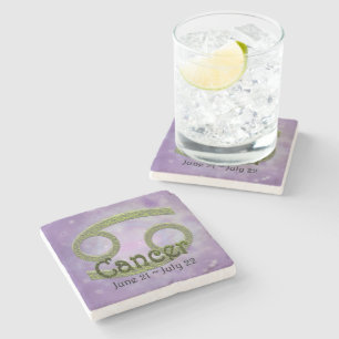 Pick Color Cancer Zodiac Astrological Sign Stone Coaster