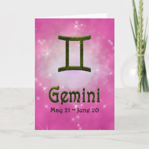 Pick Color Gemini Zodiac Astrological Sign Card
