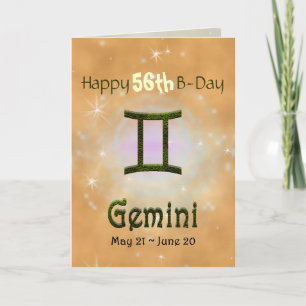 Pick Color Gemini Zodiac Astrological Sign Card