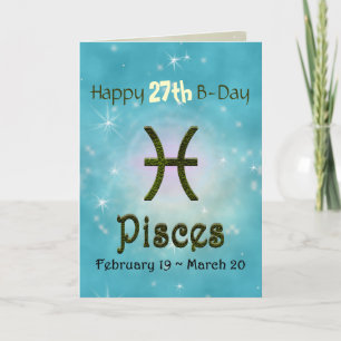Pick Color Pisces Zodiac Astrological Sign Card