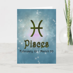 Pick Color Pisces Zodiac Astrological Sign Card