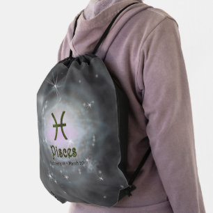 Pick Color Pisces Zodiac Astrological Sign Drawstring Bag
