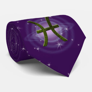 Pick Color Pisces Zodiac Astrological Sign Neck Tie