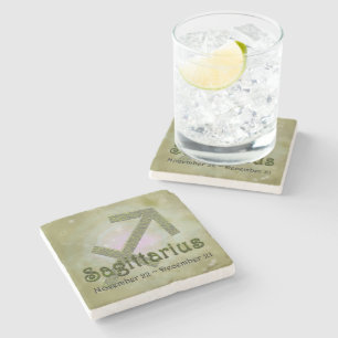 Pick Color Sagittarius Zodiac Astrological Sign Stone Coaster