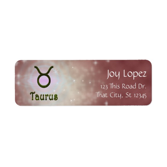 Pick Color Taurus Zodiac Astrological Sign Label (Front)