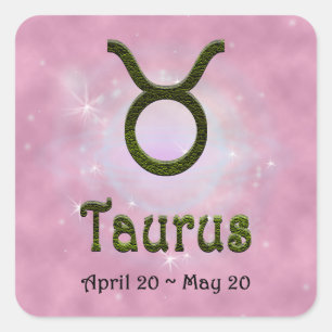 Pick Color Taurus Zodiac Astrological Sign Square Sticker